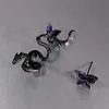 Lustre de lustre punk gótico preto butterfly butterfly clipe de brincos para mulheres egirl hip hop piercing cobra em forma de orelha de jóias de jóias