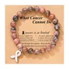 2024 Cancer du sein Action de conscience Bijoux Opale Bracelet Bracelet Cancer du sein Pink Ribbon Charm Bracelets Bangles Bijoux Cadeaux