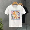 Herr t-shirts hästar och blommor trycker t skjortor för man rolig kreativ estetiska toppar hip-hop mode hipster strtwear sommar kort slves t240425