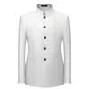 Herrenanzüge plus Größe 6xl-M Chinesische Stand Collar Blazer Männer Mode Stickerei Zhongshan Blazer Hommes Slim Casual Social Party Anzugjacke