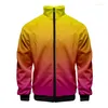 Men's Jackets Coats Colorful Gradient Hip Hop Jacket Men/Boys Kawaii Funny Hoodie Sweatshirt Unisex Tracksuit Clothing