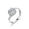 Anelli di cluster S925 Sterling Silver Mosan Diamond One