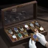 Корпуса PU кожаная часовая организация Организатор Watch Case со стеклянным топом