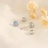 Stud Earrings Punk Colorful Moonstone For Girls Cute Hip Hop Screw Female Korean Fashion Round Earring Ie Piercing Jewelry