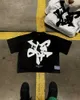 Men's T-Shirts Camiseta de manga curta estampada em letras para homens e mulheres marca moda hip-hop roupa retr harajuku verstil Y2K H240425