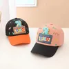 Mössor hattar tecknad film dinosaurie baby baseball mössa vår sommar barn småbarn bomull snapback hatt söt casual justerbara pojkar flickor sol hat d240425