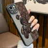 Case di telefonia cellulare Robot Flowers Bear Matte Custodia per iPhone 15 14 13 12 Mini 11 Pro Max 7 8 Plus SE2022 Soft Edge PC Hard PC Coque Hot Sale D240424