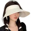 Berets Unisex Sports Sun Visor Roll-Up Caps Sunshade With Straps For Travel Hiking Beach Hats