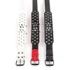 Collars 2inch Width Soft Leather Studded Dog Collar Black Rivet Spiked Collar For Medium Large Dogs Pitbull Bully Necklace 1524"