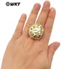 Cluster Rings WT-MPR086 WKT 2024 RETRO AMASONITE и PEARL 18K ЗОЛОТАЯ ЗОЛОТОК