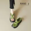 Super branco verde ~ sandálias de solado grosso para o verão de 2024 do verão novo e versátil de toe aberto sapatos romanos