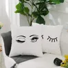 CUSHIONDECORATIVE PALLOW Wink Eye Cushion Cover Eyelash Print Pillow Case Decor Living Room Home Office Pillows Decorative Softnes3815346