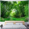 Tapestries Nature Landscape 3D Tapestry Green Bamboo Forest Decor Decor