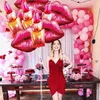 Decoração de festa 8pcs gigante de batom vermelho Balloon Lips Balls Bolas de maquiagem de casamento Girls Girls Day's Birthday Birthday Birthing Decor