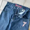 Kvinnors jeans baggy jeans hip hop rock broderi mönster män kvinnor 2024 mode streetwear retro harajuku hög midja bred ben denim byxor 240423