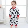 Endelar baby flicka pojke tjock romper varm vinter nyfödd spädbarn baby leopard carto fleece romper jumpsuit mjuk pyjamas kläder 2021 nyaste