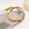 Pulseas de pulseira de balla da moda Pirâmide para a cor de aço de aço de 18k da feminina cor de aço de aço de joias cativantes B232391