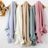 Coperte fasciatura di mussola per bambini coperte di cotone neonato coperta a volant 2 strati Solid Swaddle Wrap Girl Girls Boys Cover Cover Sleep Sleep Sleeping Quilt