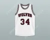 Anpassad valfri namnnummer Mens Youth/Kids Billy Dunn 34 Wolves High School White Basketball Jersey Top Stitched S-6XL