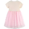 Robes de fille Bumeex Robes de fille Petites filles Coton Coton Cartoon Imprimé à manches courtes Robes de jupe rose taille 2-7 ans D240425