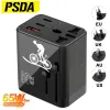 Chargers PSDA 3D Leopard 65W GaN Travel Plug Adapter 2USBC PD USB Worldwide Universal Charger UK EU AU US Converter for Laptops Phones