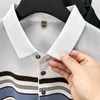 Polos masculinos de verão de verão de luva curta camisa pólo moda bordado colar de colarinho respirável camiseta de negócios casual