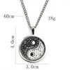 Colliers pendants punk tai ji yin yang collier pour femmes hommes classiques blanc chinois taoïsme signes bijoux en acier inoxydable