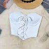 Canotte da donna American Chic Canotta lavorata a maglia per le donne Arrivo senza spalline Costruito in reggiseno Lace Up Skinny Camis Summer Female Drop