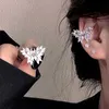 Charme novo clipe de orelha de borboleta de zircão espumante para mulheres asa simples de cor de lasca sem perfurar o clipe de manguito nas brincos jóias