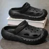 Slipper Summer Men Slipper Fashion Thick Sole Beach Indoor House Shoes Sneaker Non-Slip Black Sports Sandals for Menl2404