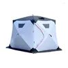 Tentes et abris épaissis de pêche hivernale Tente extérieure pentagonale rapide ouverte 4-5 personne Ice Ice Proof Proof Bood portable chaud