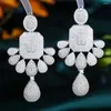 Boucles d'oreilles enracinement Godki Luxury African Party Oreille pour femmes Baleine de mariage Tail Cubique Zirconi Crystal Dubai Bijoux Bridal