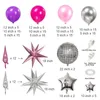 Party Decoration Pink Purple Silver Balloon Garland Arch Kit 171PCS Disco For Girl Sweet16 Princess Birthday Music Fans Concert Prom