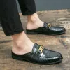 New Half Slippers Loafers 가을 가죽 로퍼 남성용 가벼운 모카신 편안한 슬립 파티 패션 신발 남성