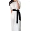 Robes de fête Korejepo Chic Femmes simples Couleur de contraste Vêtements plissés Été 2024 STRAPE TAILLE CLOST CLUS