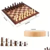 Schachspiele 3 in 1 Brett falten hölzerne tragbare Spiel für ADTSCHESS -Checkers und Backgammon Drop -Liefersport Sport im Freien Freizeittabelle oty5o