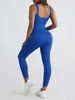 Damen -Jumpsuits Seiler sexy Jumpsuit Frauen nahtloser Fitness -Fitness -Jumpsuit enge und elastische aktive Lauf im Freien Outdoor -Fädener Casual Jumpsuit Y240425