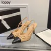 Новые каналы 24SS Женщины Slingback Sandal Chains Balls Flats обувь эспадрильки балерины сандалии женские свадебные свадебные туфель