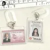 Keychains akrylpokardhållare Kpop Idol -kort transparent PO -ärmar Portabla ID -bussskydd Pendant Keychain