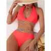 Nouveau maillot de bain en bikini fendu couvrant le nœud de bain de bikini sexy du ventre sexy