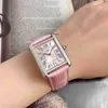 Kies werken Automatisch horloges Carter New Womens Watch Tank Series Powder Plate Square Quartz W5200000