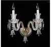 Lampa ścienna LY Złote Clear Crystal 2 Arms ScONCES Home Sypiria Sconce LED K9 AC D