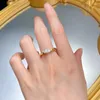 Cluster Rings Spring Qiaoer 18K Gold Plated 925 Sterling Silver Horse Eye Cut High Carbon Diamonds Gemstone For Women Fine Jewelry