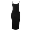 Vestidos sexy urbanos verão preto vestido sexy mulheres roupas de rua sem mangas sem espetáculos sólidos bodyless strap bodycon clubwear casual