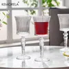 Tumblers 4pcs Transparante bekerbar whisky cocktail Champagne geschikt voor feestdecoratie handgemaakt gestreepte wijnglasdrankjes set H240425