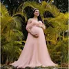 Vestidos de maternidad Vestido de manga flotante de cola flotante embarazada