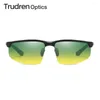 Gafas de sol Trudren Aluminio Sports Amarillo verde polarizado para ciclismo Ciclismo Día y noche Visión de conducir anteojos Anti-Glare 5961