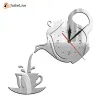 Zegarki DIY Acryl Mirror Wall Nakłada dekoracyjny zegar dekoracyjny zegar modny i kreatywny zegar ścienny herbatę