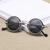 Marco de metal de gafas al aire libre gafas de sol redondas pequeñas