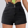 Женские шорты моды корейская юбка с высокой талией Y2K Women 2024 Летние карманы джинсовая женщина двойная пуговица брюки женская женщина